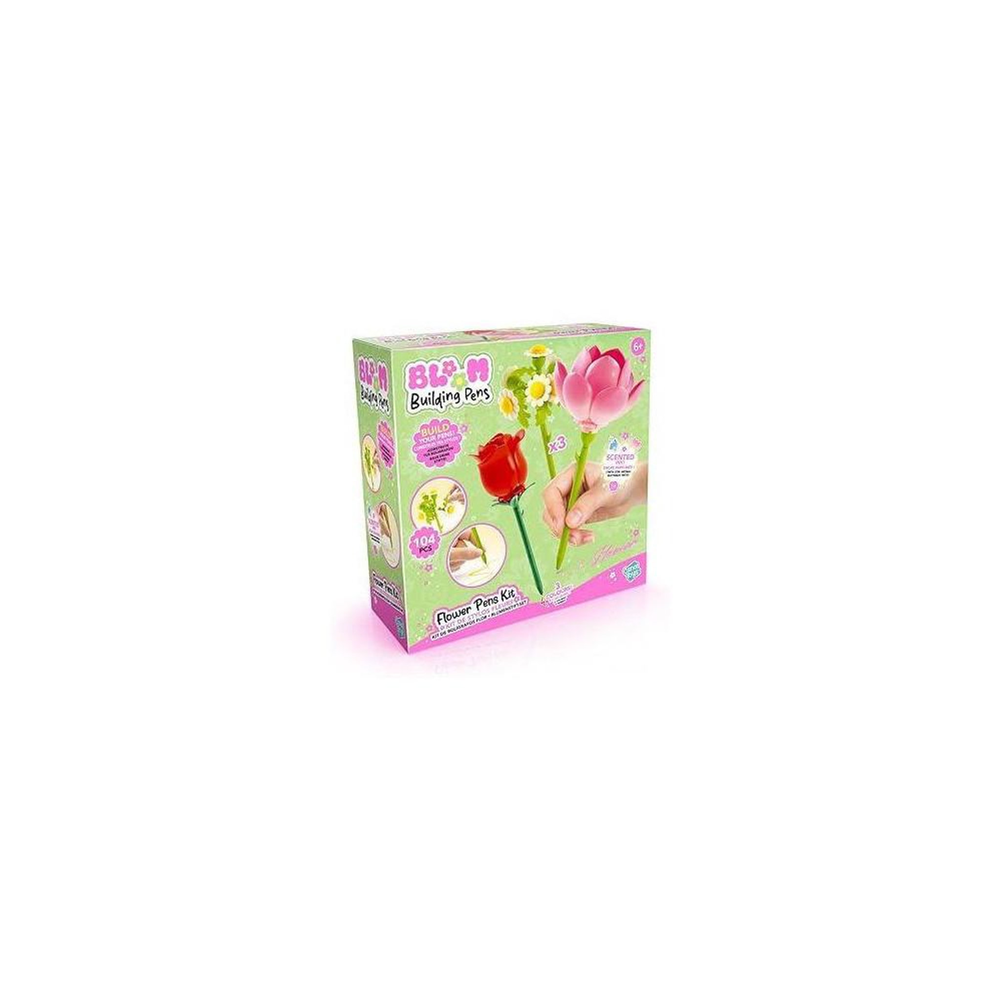 Voir la diapositive 1 : Canal Toys Canal Toys - BLOOM – Stylo Fleur a Construire – Pack de 3 – Rose, Lotus et Marguerite - Encre pailletée et parfumée –