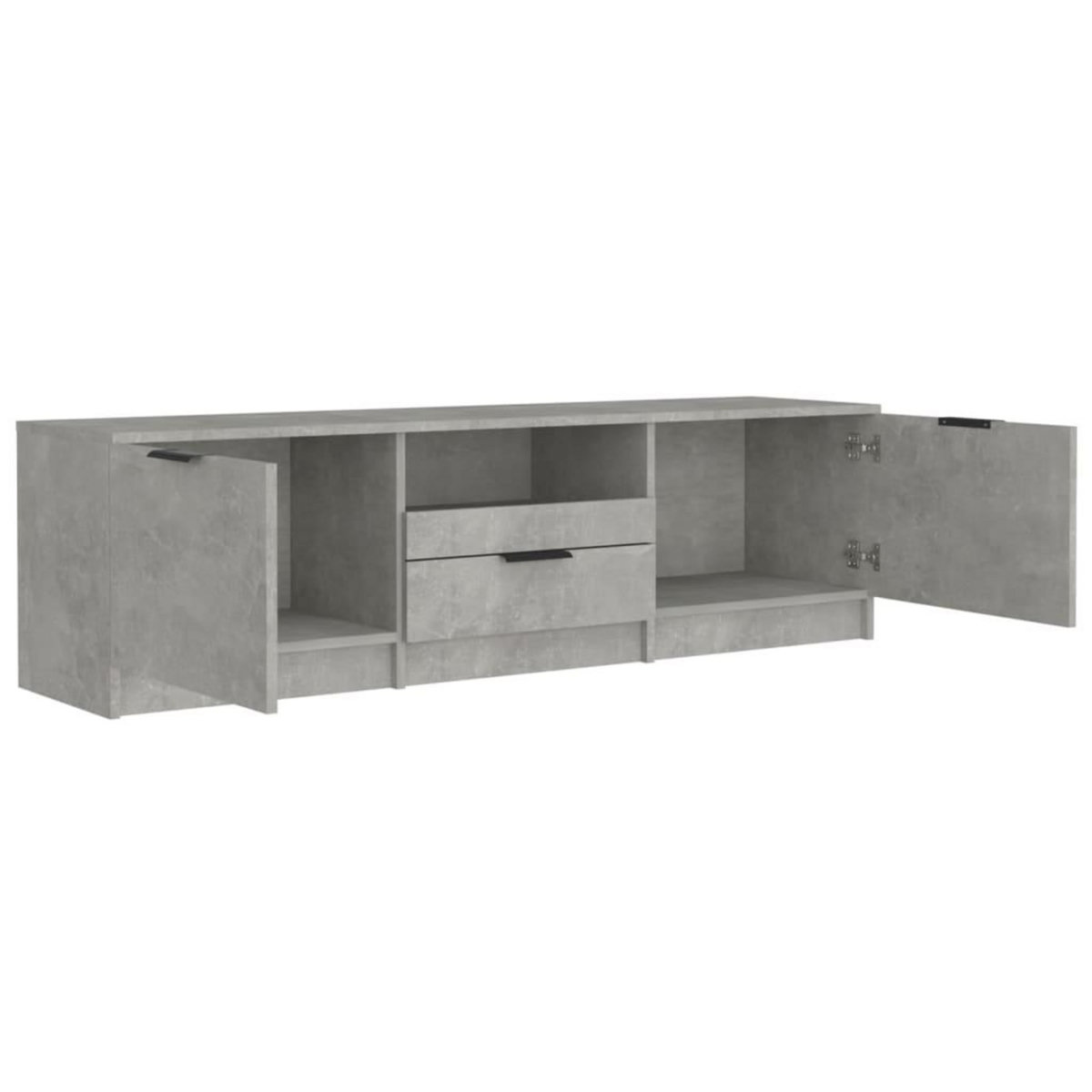 VIDAXL Meuble TV gris beton 140x35x40 cm bois d'ingenierie