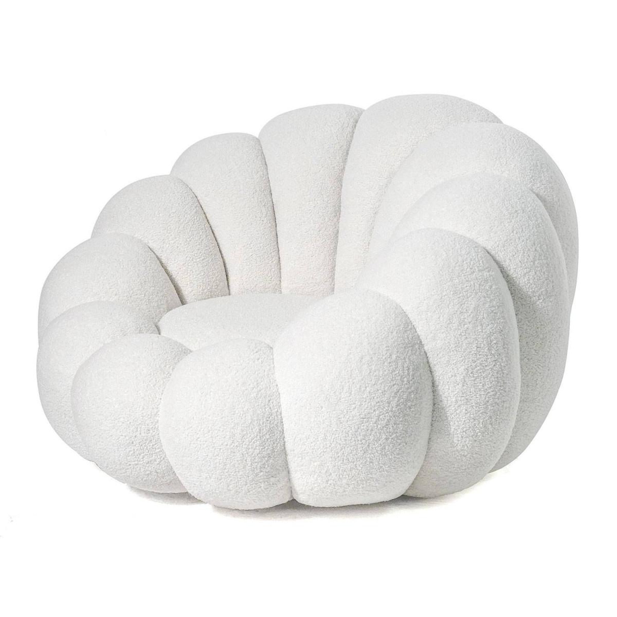 Voir la diapositive 2 : Paris Prix Fauteuil design coquillage  bouclette  98cm blanc
