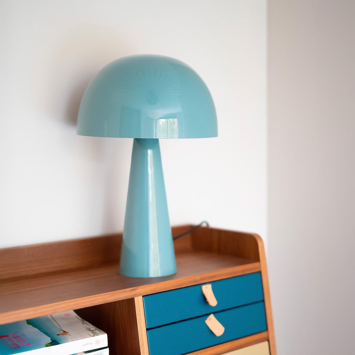 Rendez vous déco Lampe à poser en métal bleu clair-Livia