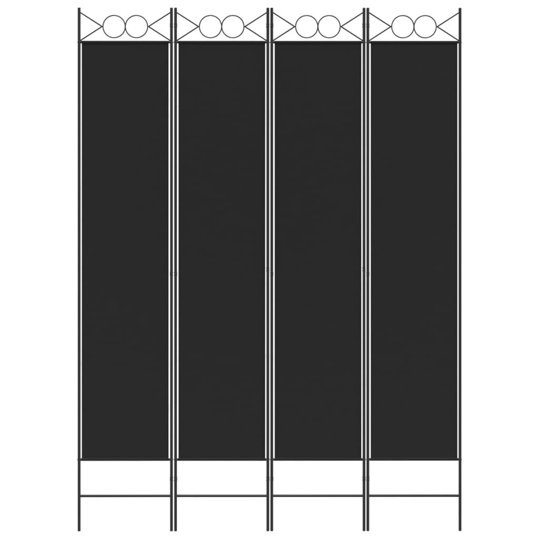 Voir la diapositive 3 : VIDAXL Cloison de separation 4 panneaux Noir 160x220 cm Tissu
