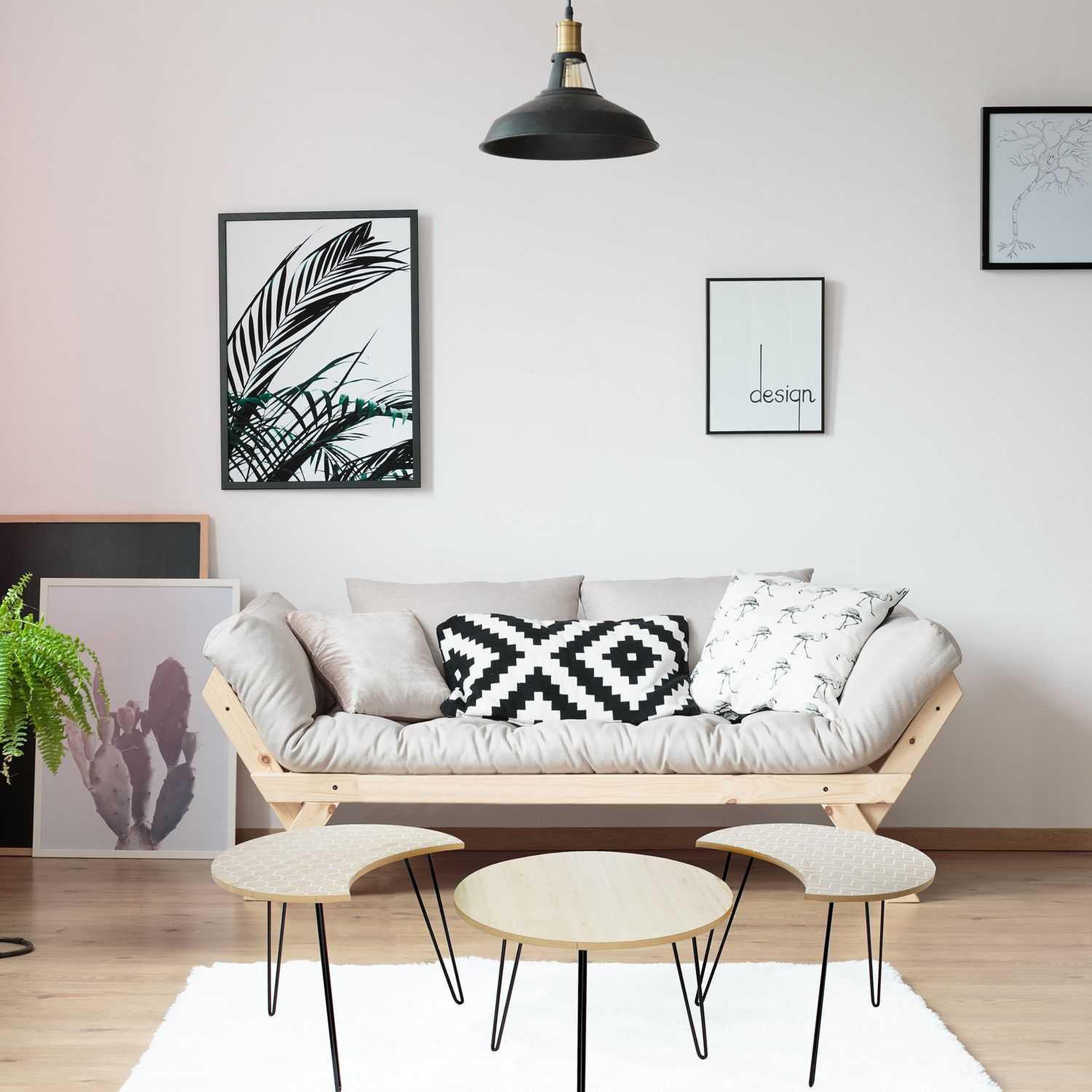 Voir la diapositive 2 : The Home Deco Factory 3 tables scandinaves - diam. 45 cm
