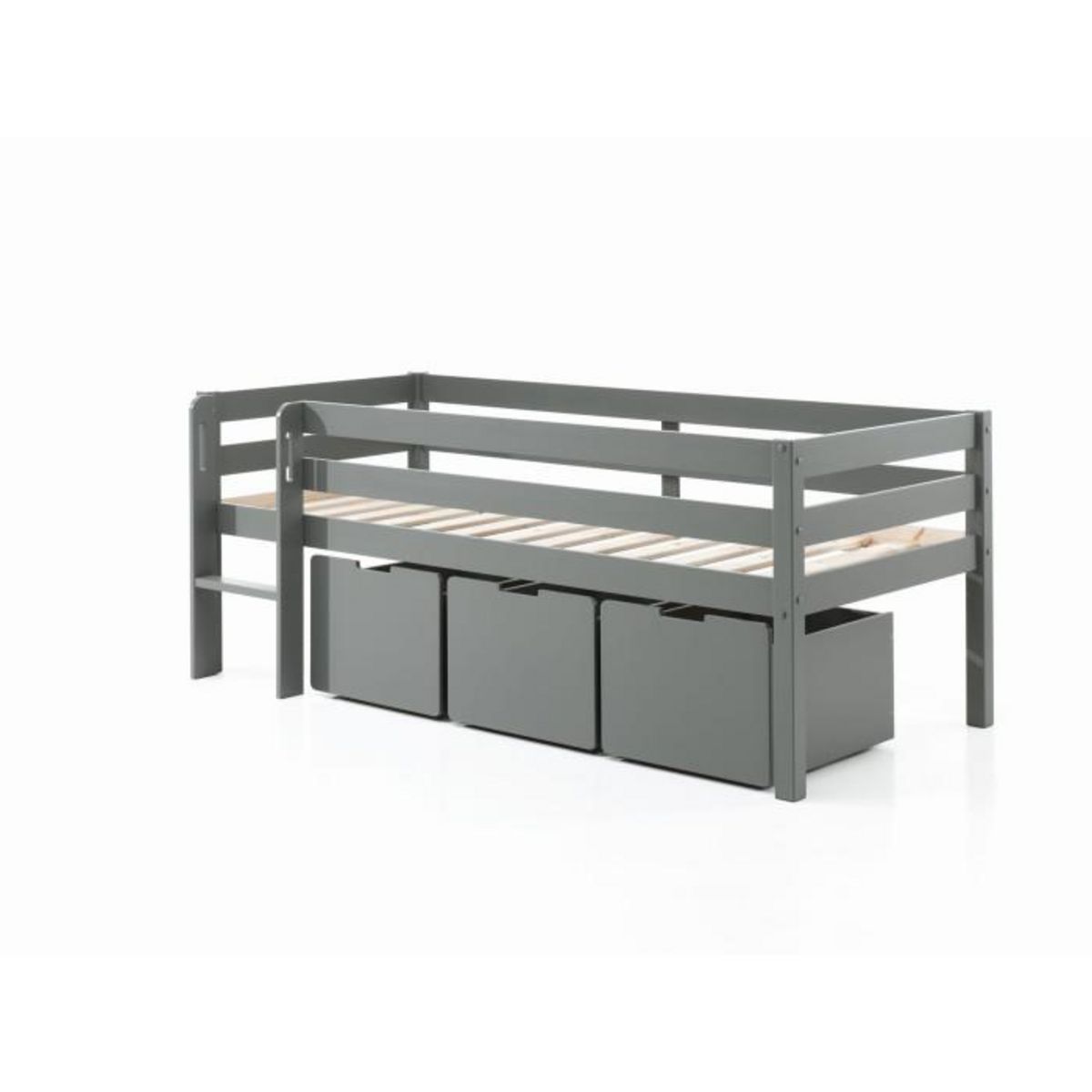 Paris Prix Pack - Lit Enfant Surélevé & 3 Tiroirs  Pino  Gris