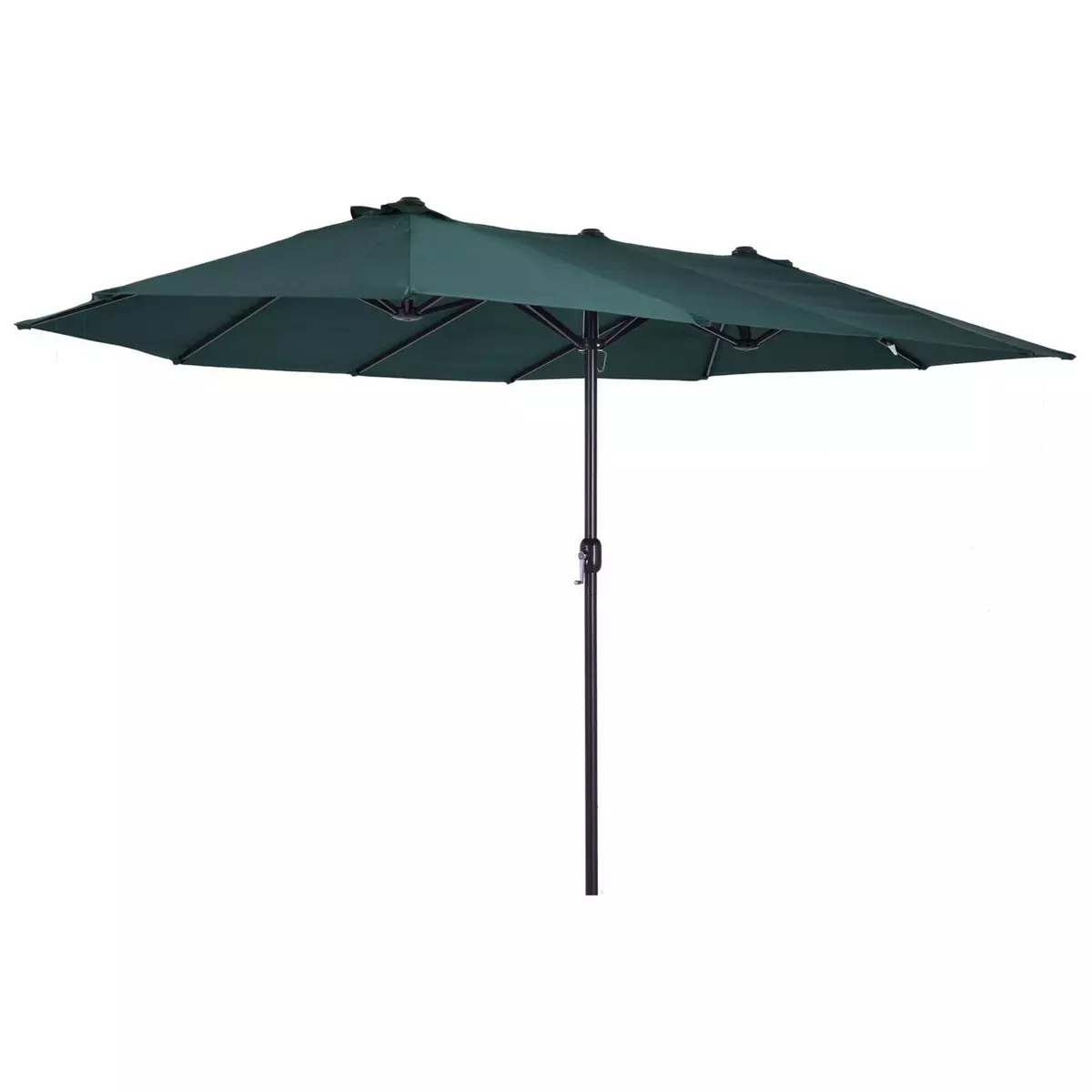 OUTSUNNY Parasol de jardin XXL parasol grande taille 4,6L x 2,7l x 2,4H m ouverture fermeture manivelle acier polyester haute densité vert