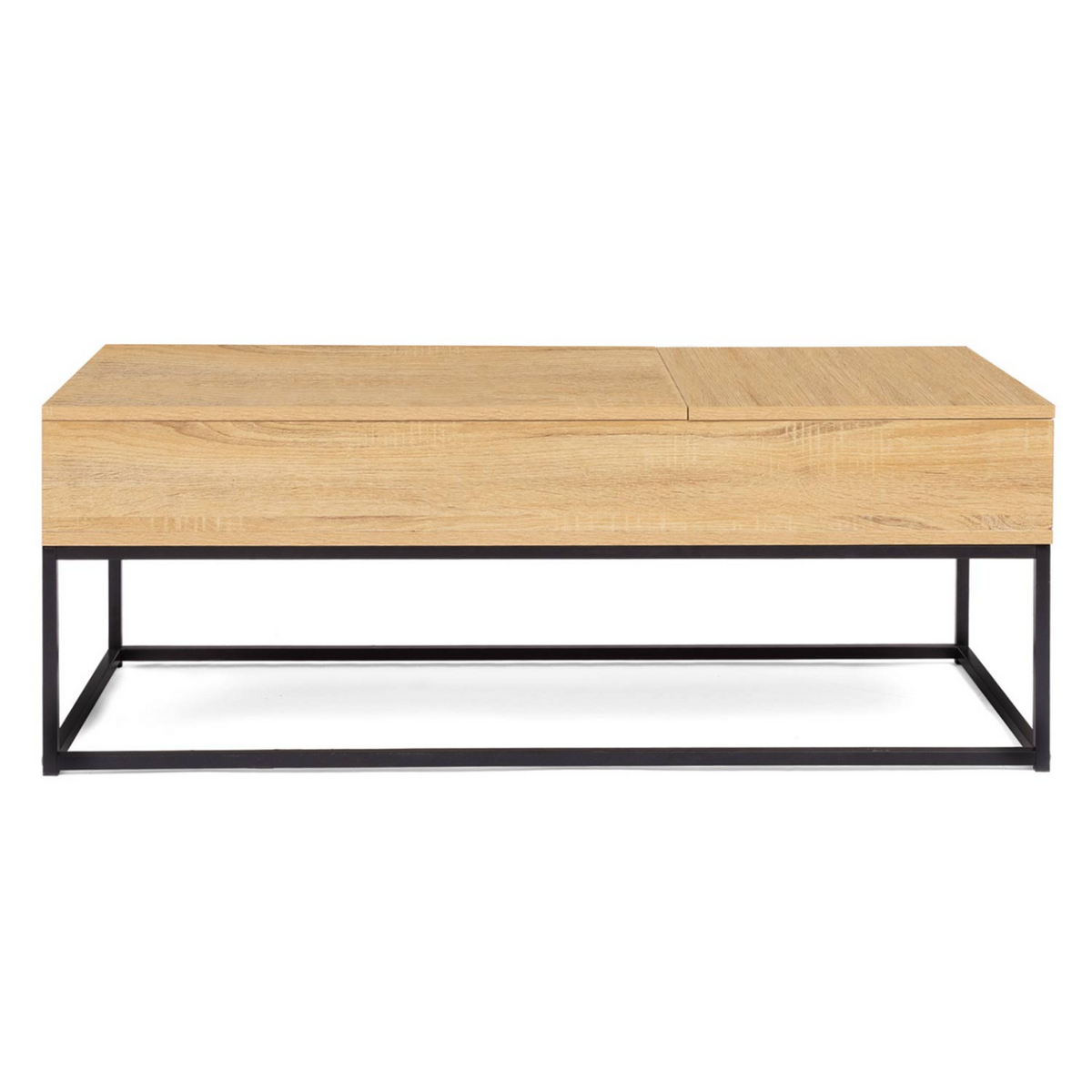 ID MARKET Table basse 2 plateaux relevables rectangulaire DETROIT design industriel