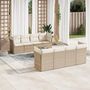 Voir la diapositive 1 : VIDAXL Salon de jardin avec coussins 9 pcs beige resine tressee