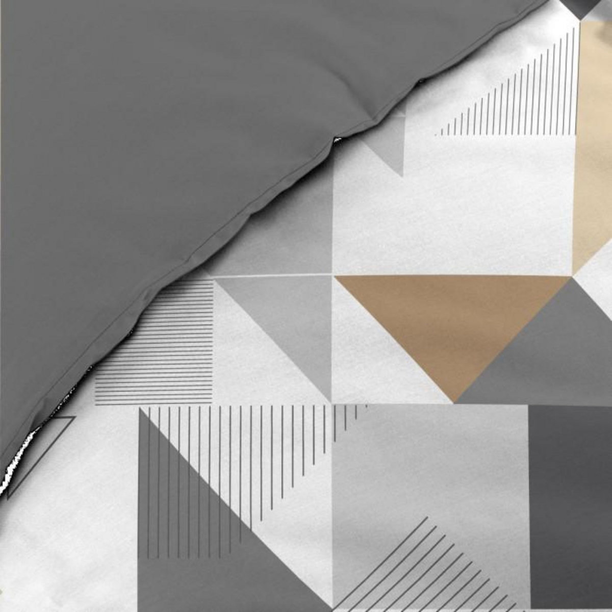 Paris Prix Parure de Lit 2 Pièces  Trigone  140x200cm Gris