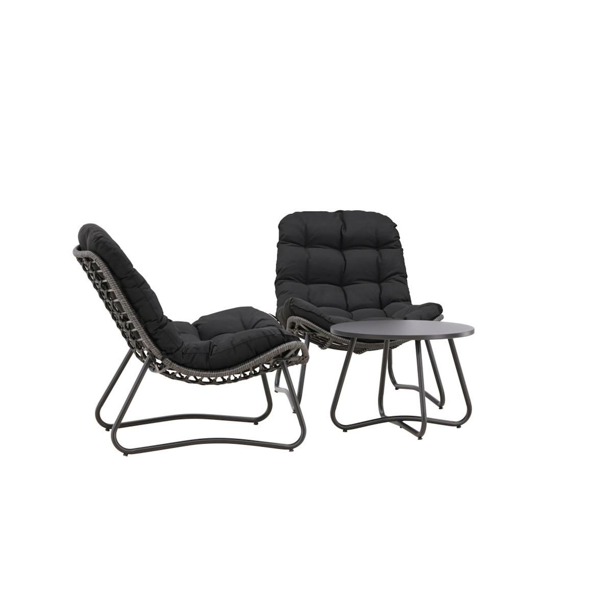 Paris Prix Salon de Jardin 2 Places  Cata  93cm Anthracite