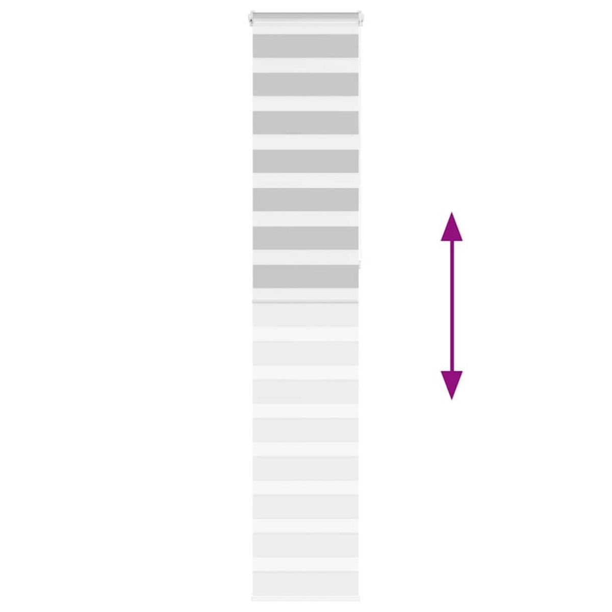 VIDAXL Store zebre gris clair largeur du tissu 40,9 cm polyester