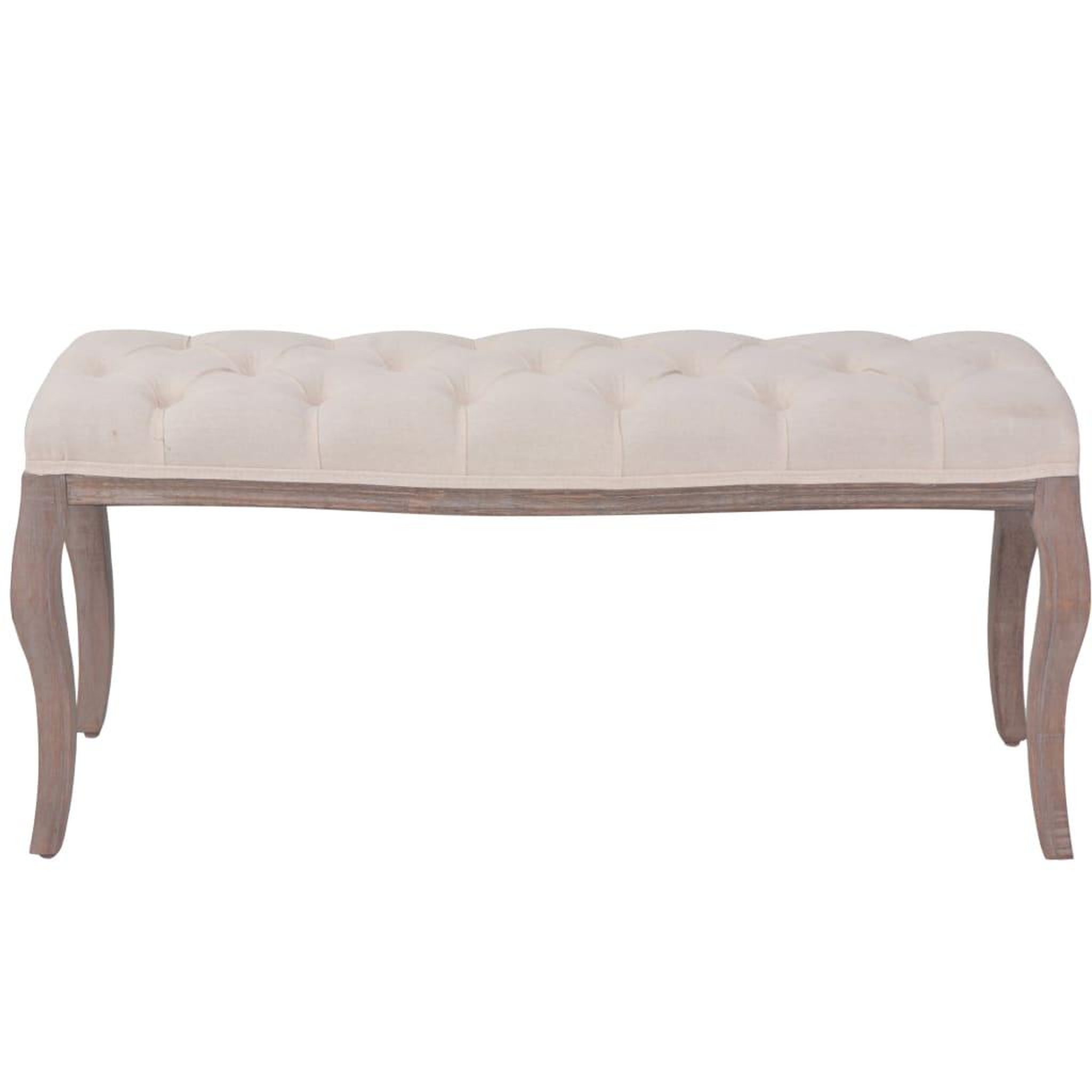 Voir la diapositive 2 : VIDAXL Banc Lin Bois massif 110 x 38 x 48 cm Blanc creme