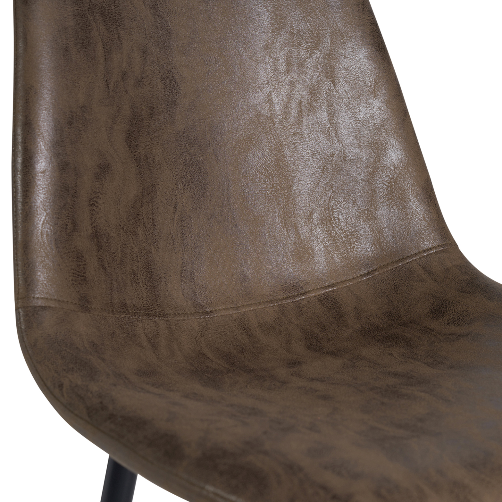 Voir la diapositive 4 : ID MARKET Lot de 6 chaises vintage dali marron pour salle à manger