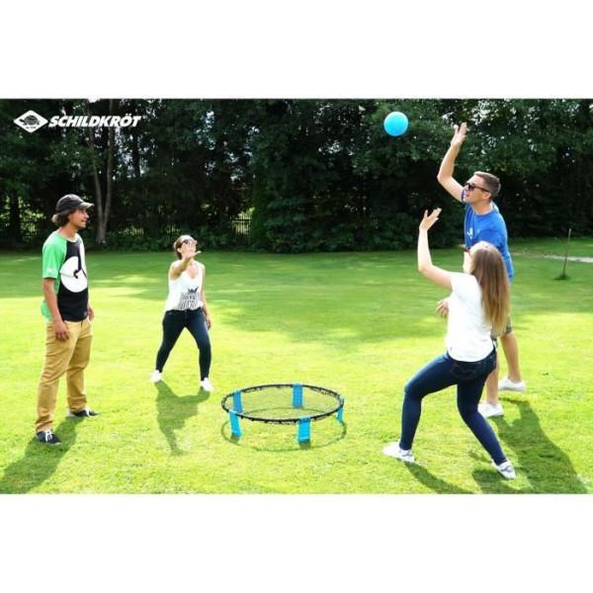 Voir la diapositive 2 : SCHILDKROT Jeu extérieur - Trampoline / ballon - SCHILDKRÖT - ROUNDNET SET
