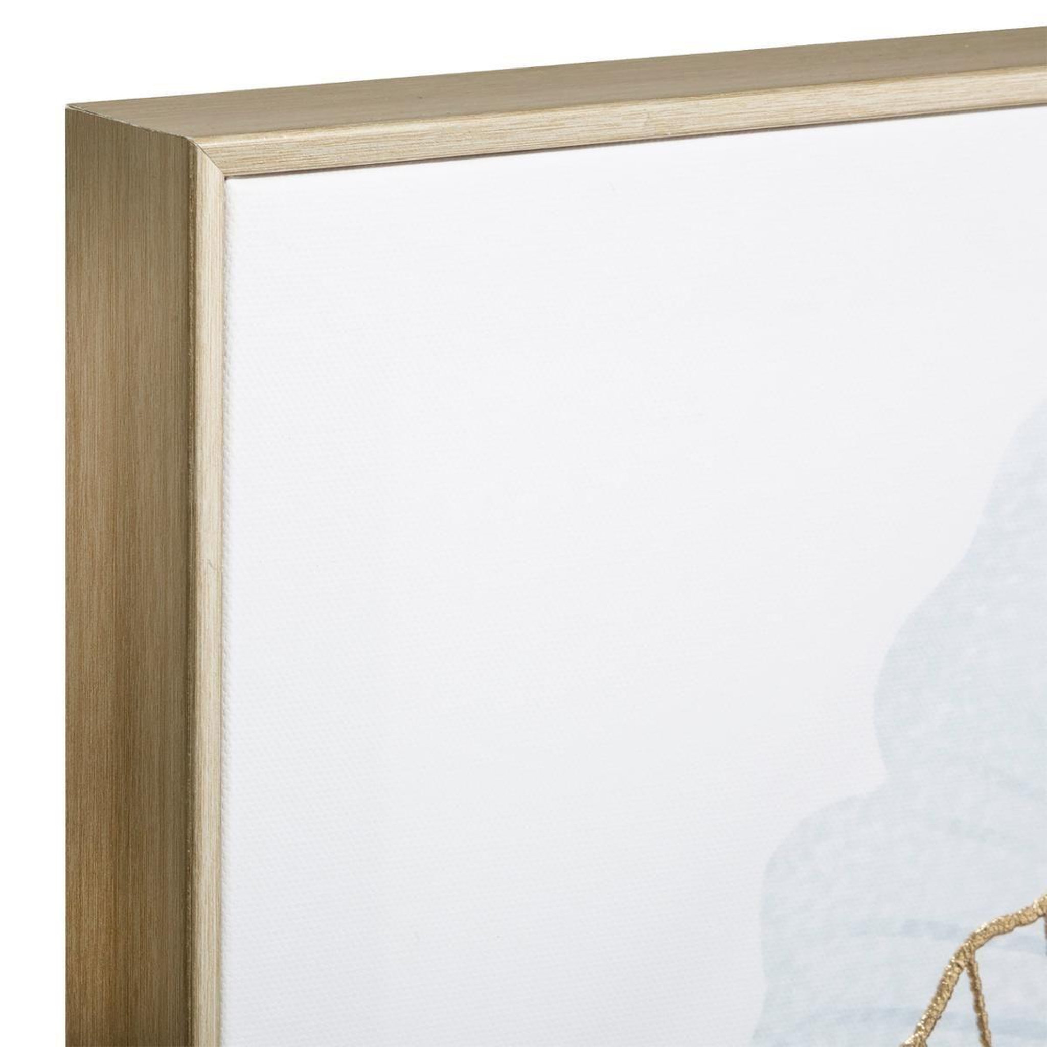 Voir la diapositive 2 : ATMOSPHERA Toile imprimée murale  ginkgo  58x58cm bleu