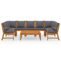 Voir la diapositive 3 : VIDAXL Salon de jardin 9 pcs avec coussin Bois d'acacia solide