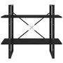Voir la diapositive 5 : VIDAXL Bibliotheque a 2 niveaux Noir 80x30x70 cm Bois de pin massif