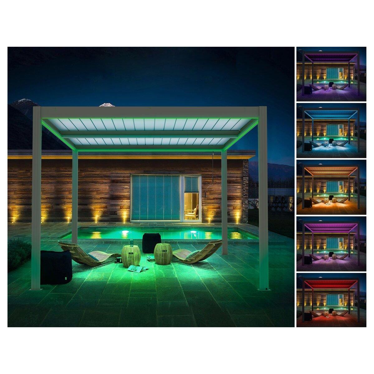 Habitat et Jardin Pergola bioclimatique  Windsor  - 3 x 4 m - Taupe