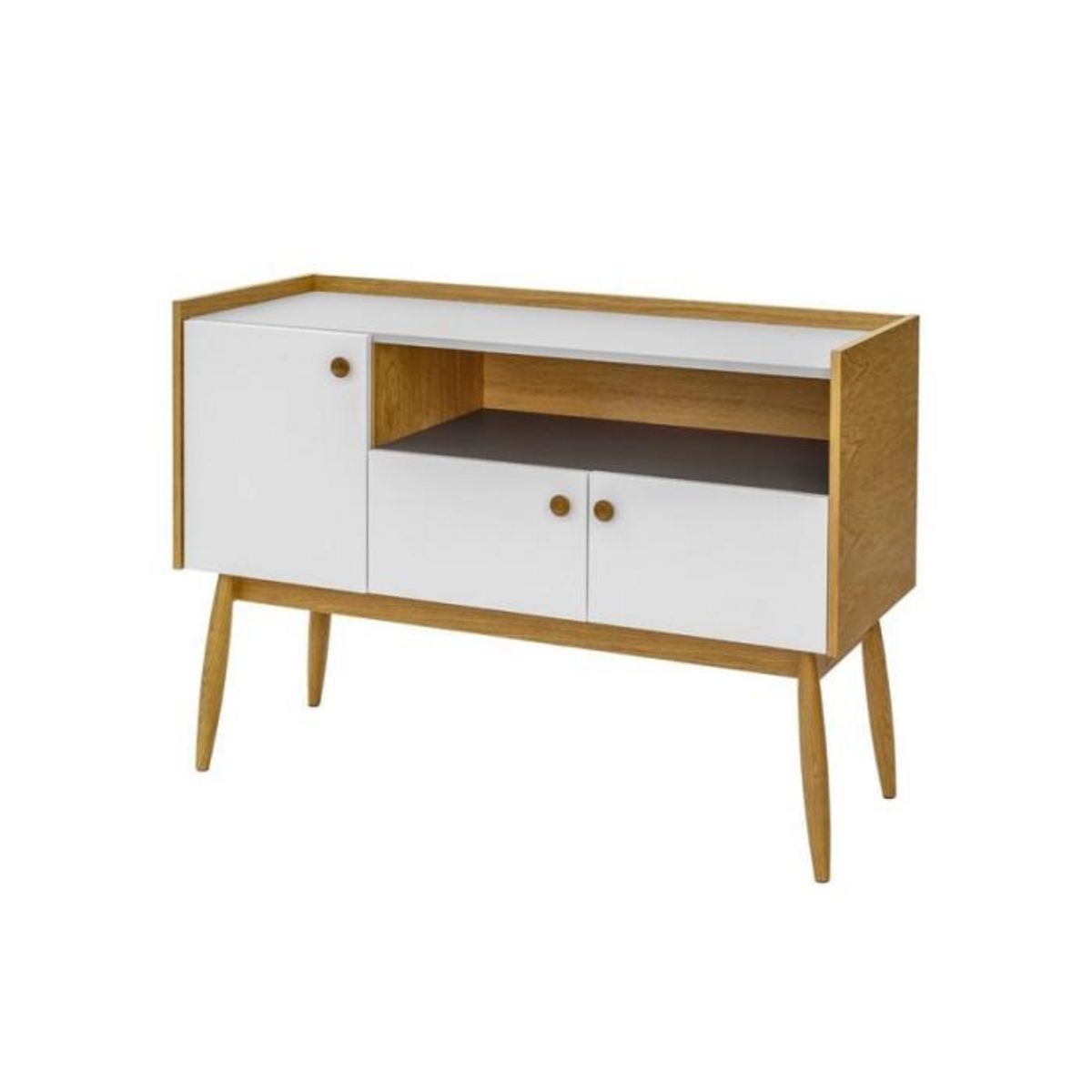 Paris Prix Buffet 3 Portes & 1 Niche  Farsta  115cm Chêne & Blanc