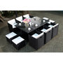 Voir la diapositive 3 : CONCEPT USINE MIAMI - Salon de jardin 10 places noir-blanc + housse de protection MIAMI