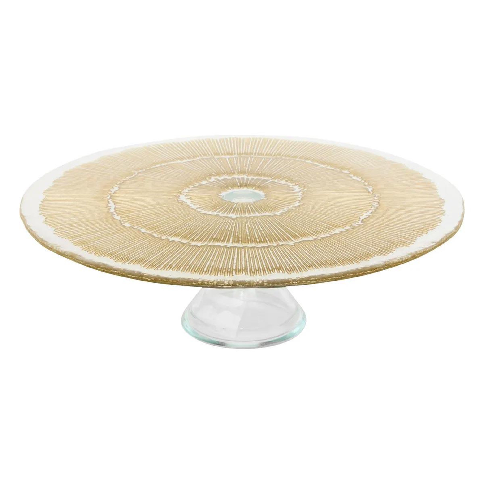 SECRET DE GOURMET Présentoir à Gâteau en Verre  Celeste  33cm Doré
