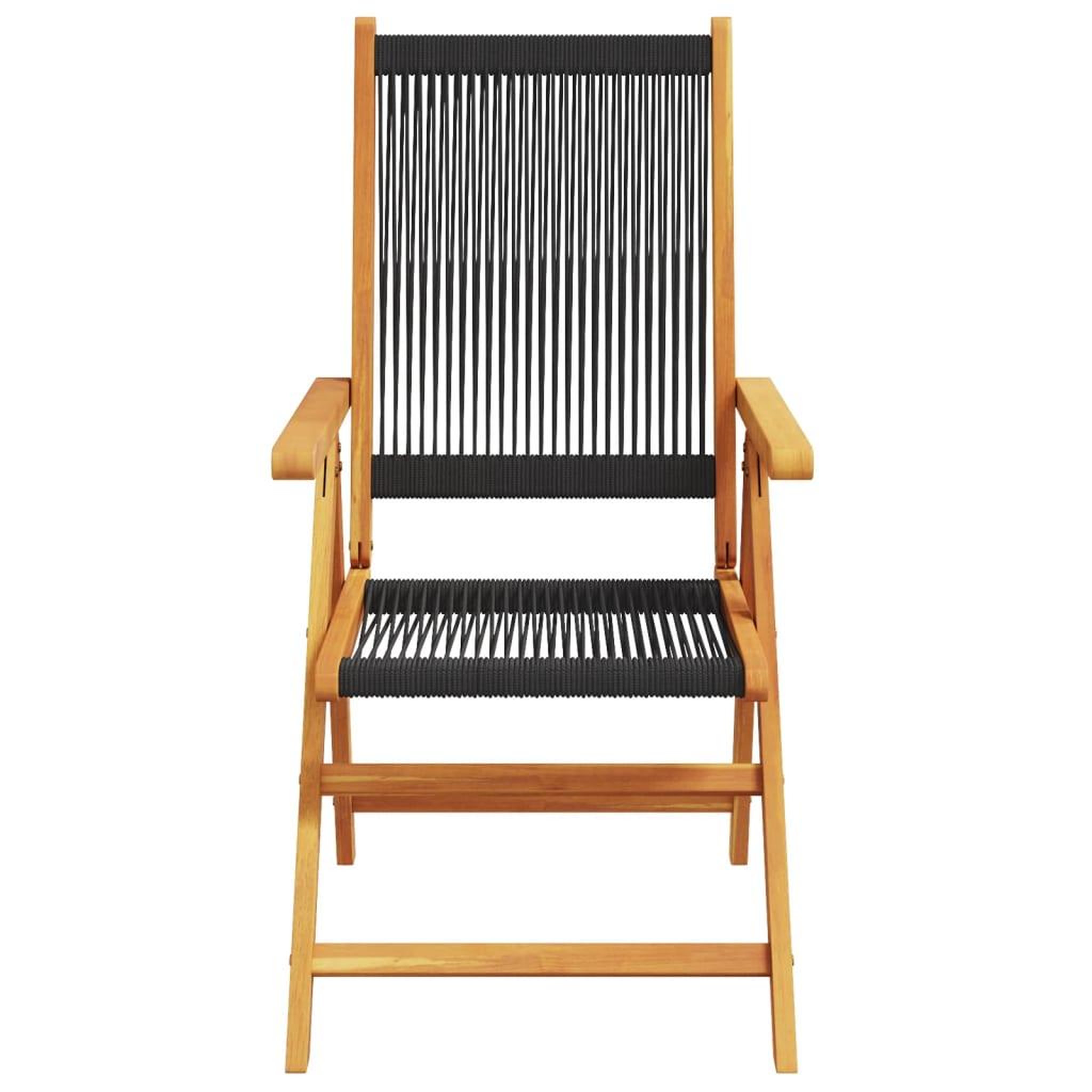 Voir la diapositive 4 : VIDAXL Ensemble a Manger de jardin 7pcs noir polypropylene bois massif