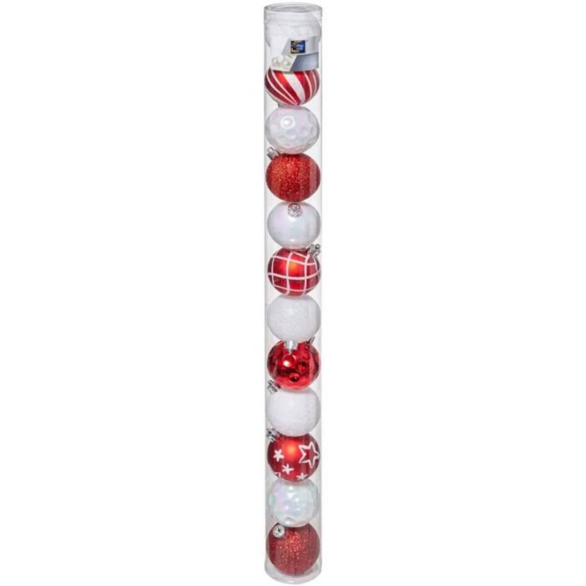 ATMOSPHERA Lot de 12 Boules de Noël  Colorama  6cm Rouge & Blanc