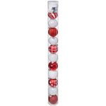 ATMOSPHERA Lot de 12 Boules de Noël  Colorama  6cm Rouge & Blanc