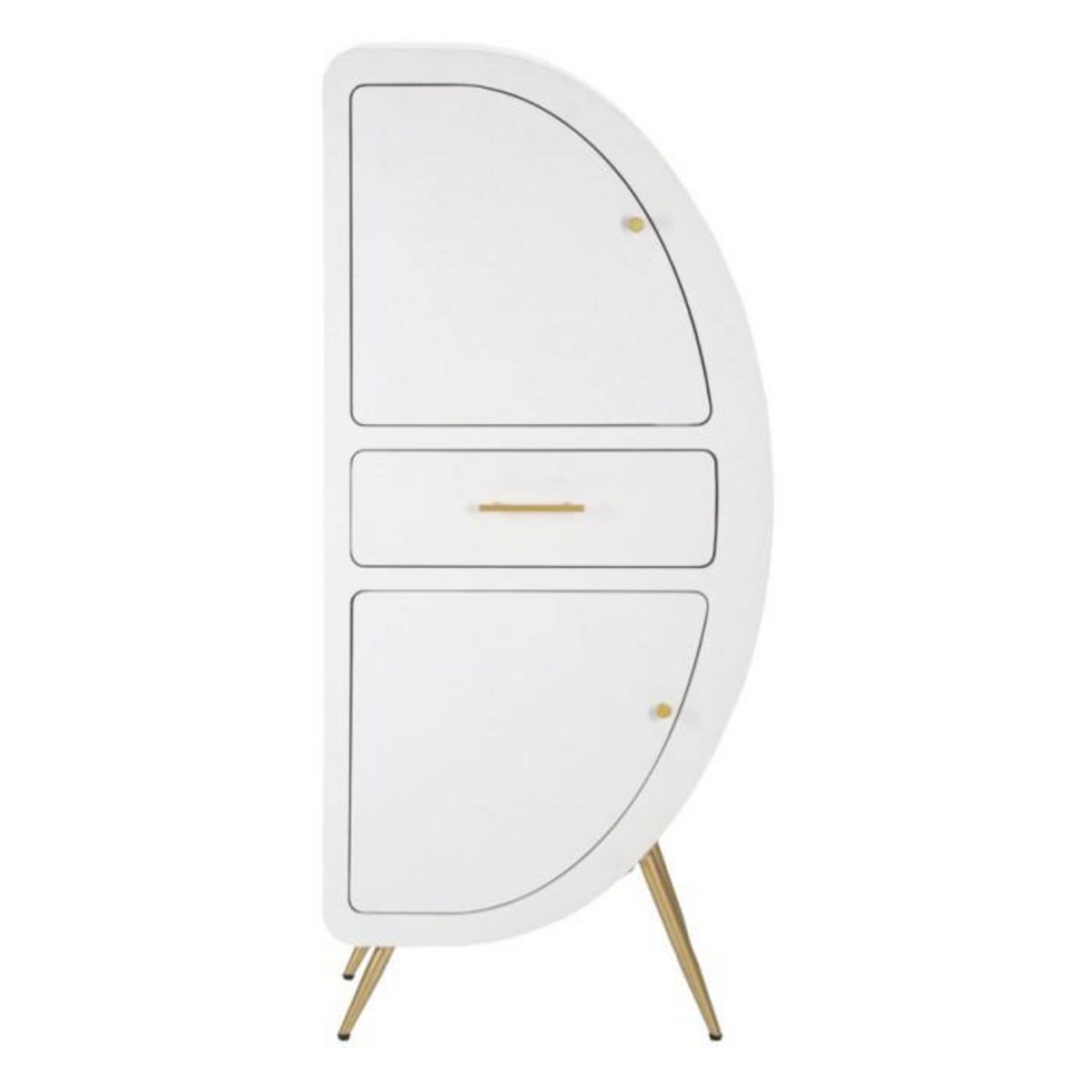 Paris Prix Armoire 2 Portes Design  Venus  133cm Blanc & Or
