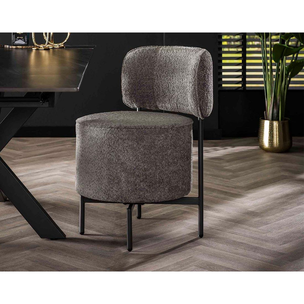 LISA DESIGN Tissia - lot de 2 chaises pivotantes - en tissu bouclette