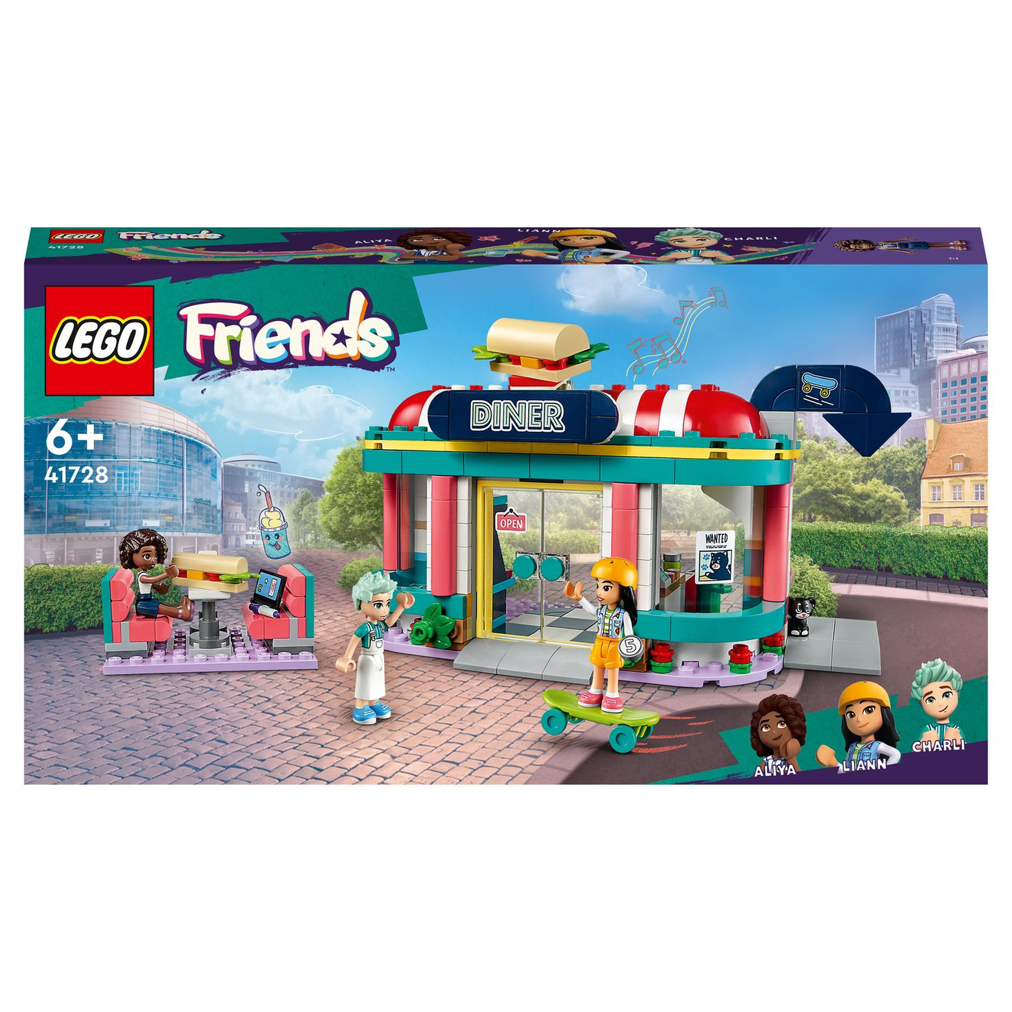 Voir la diapositive 1 : LEGO Friends 41728 Le snack du centre ville, Jouet Enfants 6 Ans, Mini-Poupées Liane, Aliya