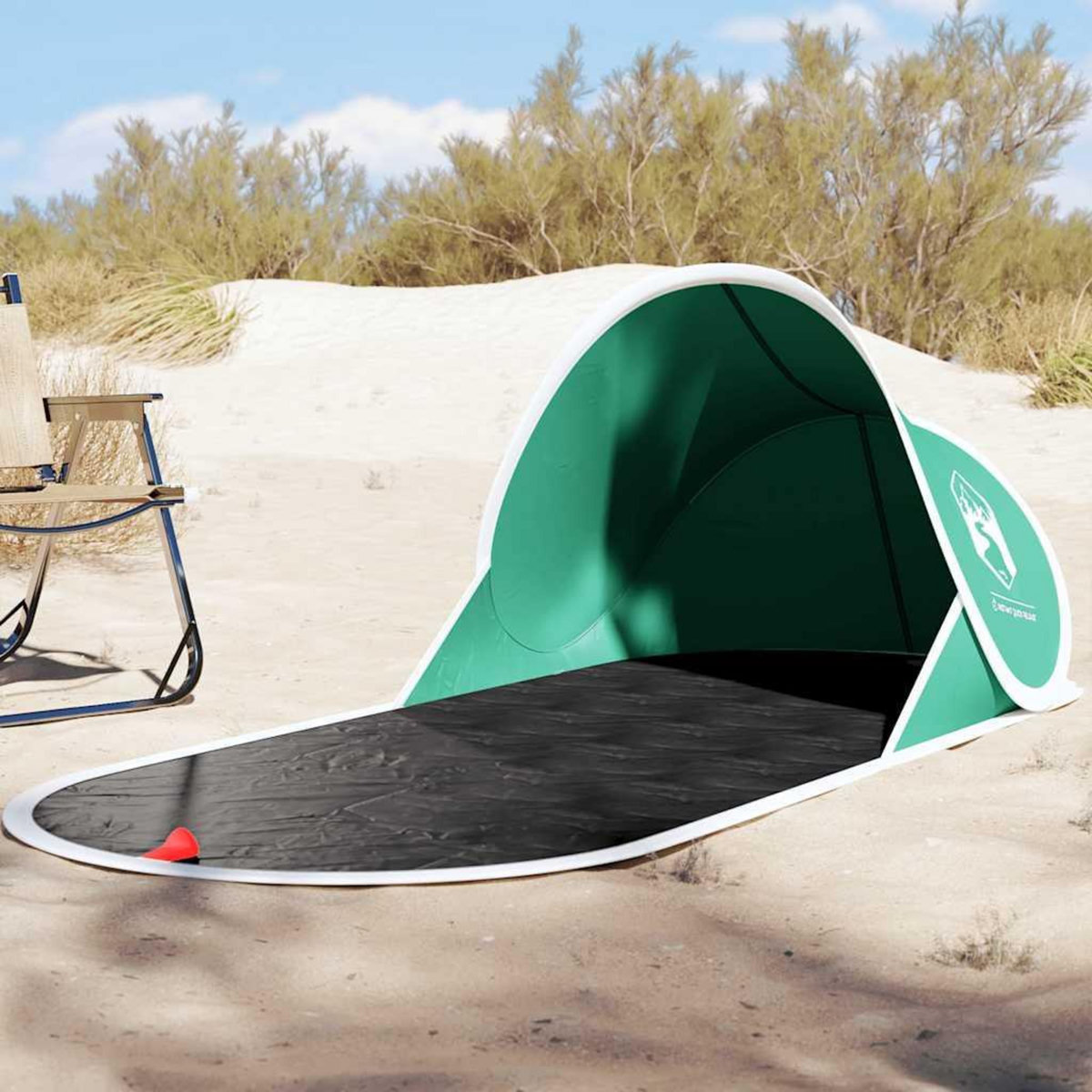 VIDAXL Tente de plage vert d'eau escamotable impermeable