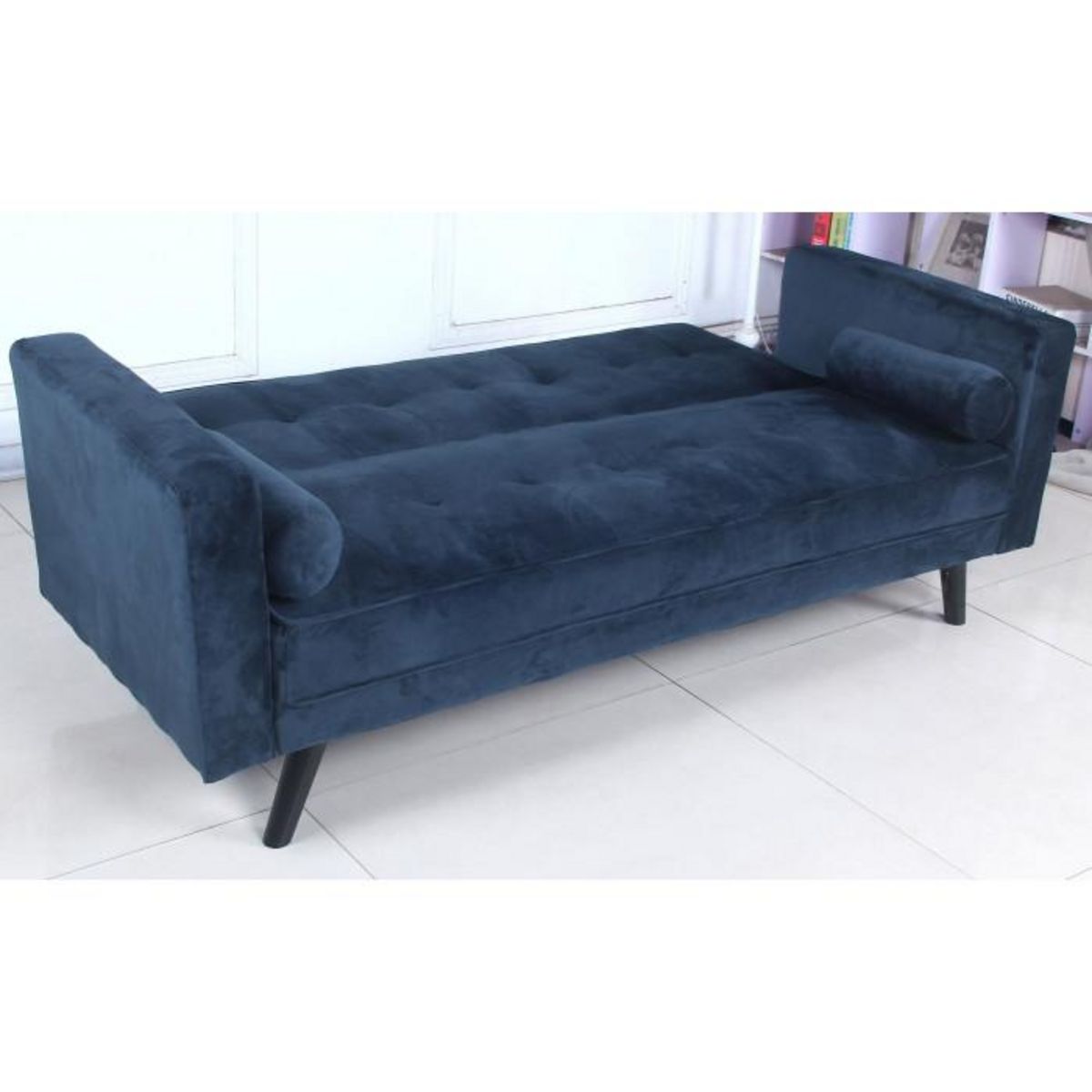 Paris Prix Canap&#xE9; Convertible 3 Places Scandinave  Navya  Bleu