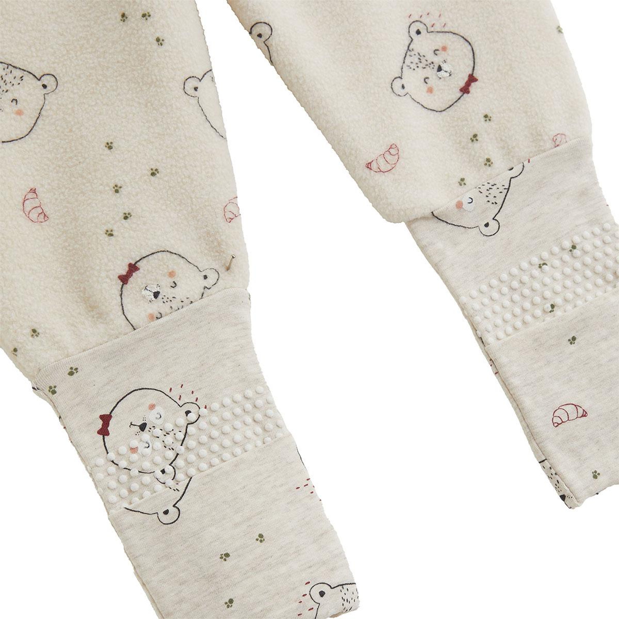 Voir la diapositive 6 : PETIT BEGUIN Pyjama bébé 2 pièces en polaire avec pieds retroussables pistache