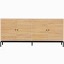 Voir la diapositive 1 : HOMIFAB Buffet 4 portes effet bois 180 cm - Talia