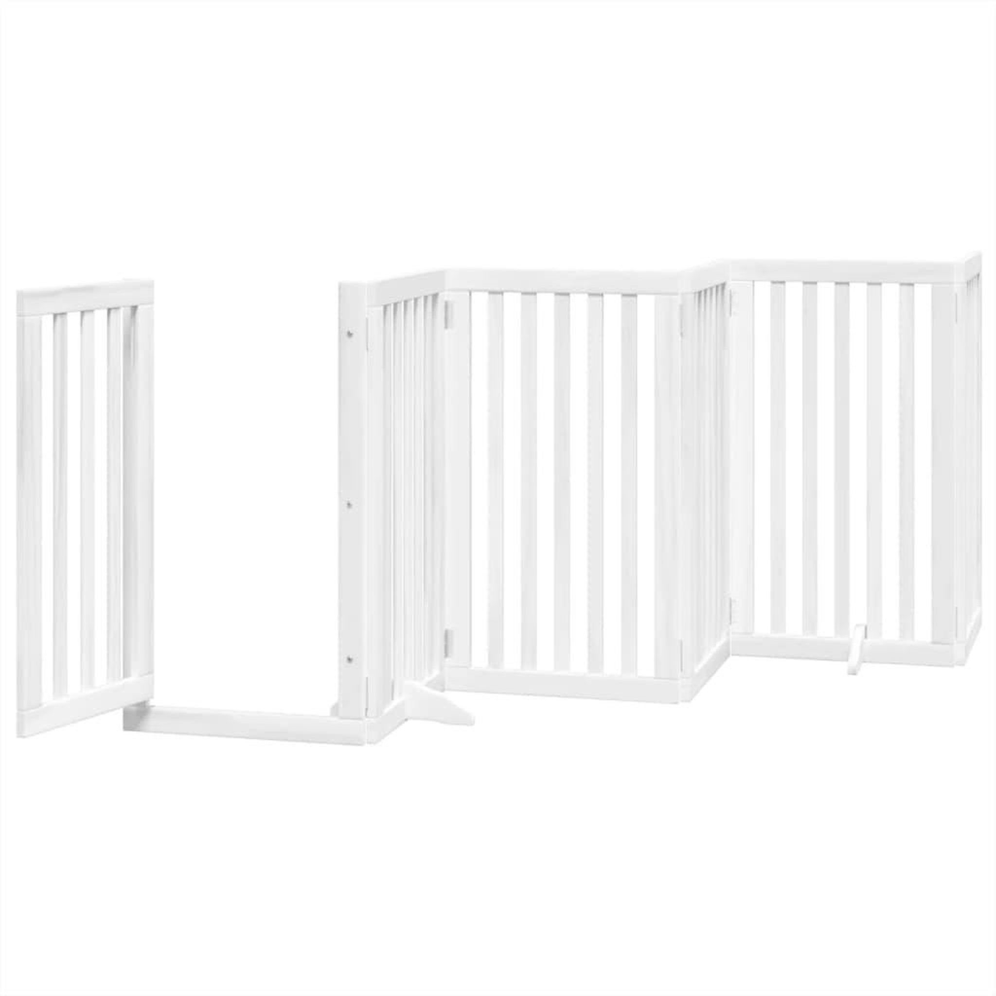 Voir la diapositive 4 : VIDAXL Barriere pour chiens et porte 6 panneaux blanc bois de peuplier