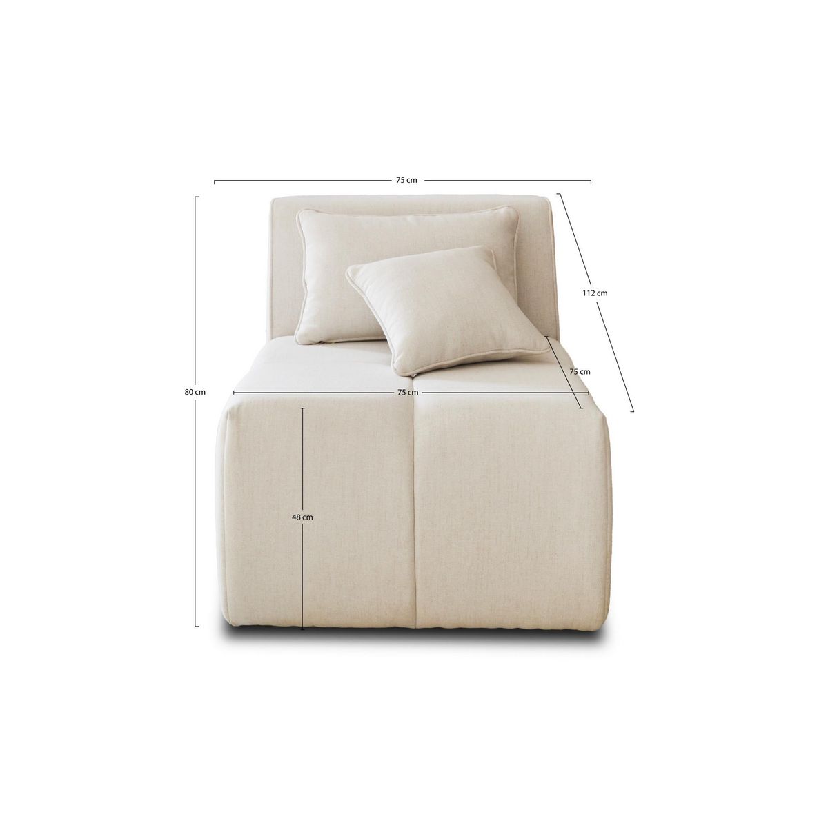 LISA DESIGN Caracas - module d'assise - en tissu