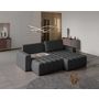 Voir la diapositive 3 : BEST MOBILIER Cordova - canapé d'angle droit 4 places convertible avec coffre en velours