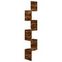 Voir la diapositive 3 : VIDAXL Etagere d'angle murale chene fume 19x19x123cm bois d'ingenierie