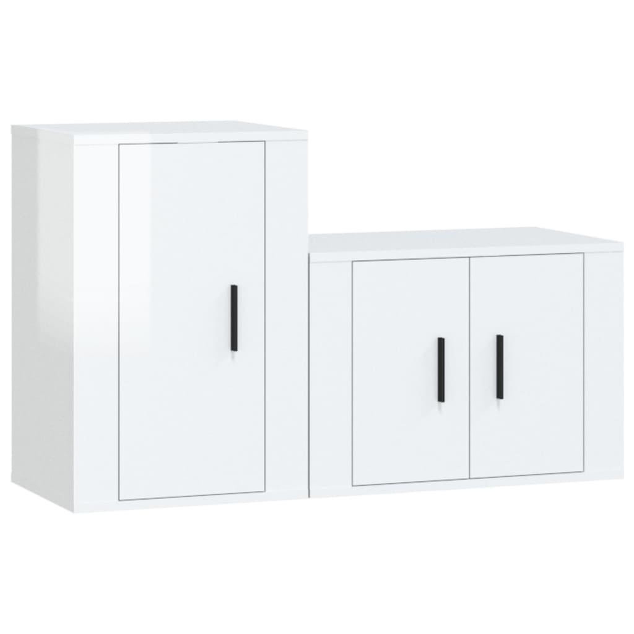 Voir la diapositive 2 : VIDAXL Ensemble de meubles TV 2 pcs blanc brillant bois d'ingenierie