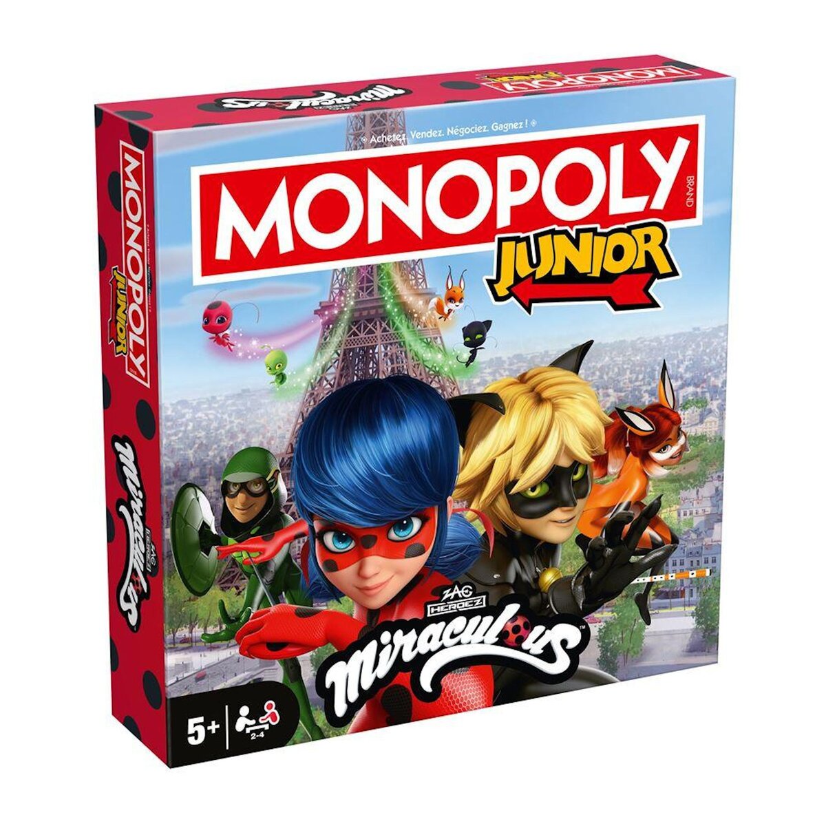 Winning Moves Jeu de stratégie Winning Moves Monopoly Junior Miraculous Nouvelle Edition