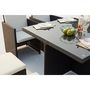 Voir la diapositive 5 : CONCEPT USINE Table et chaises 8 places encastrables en résine noir-blanc MONACO