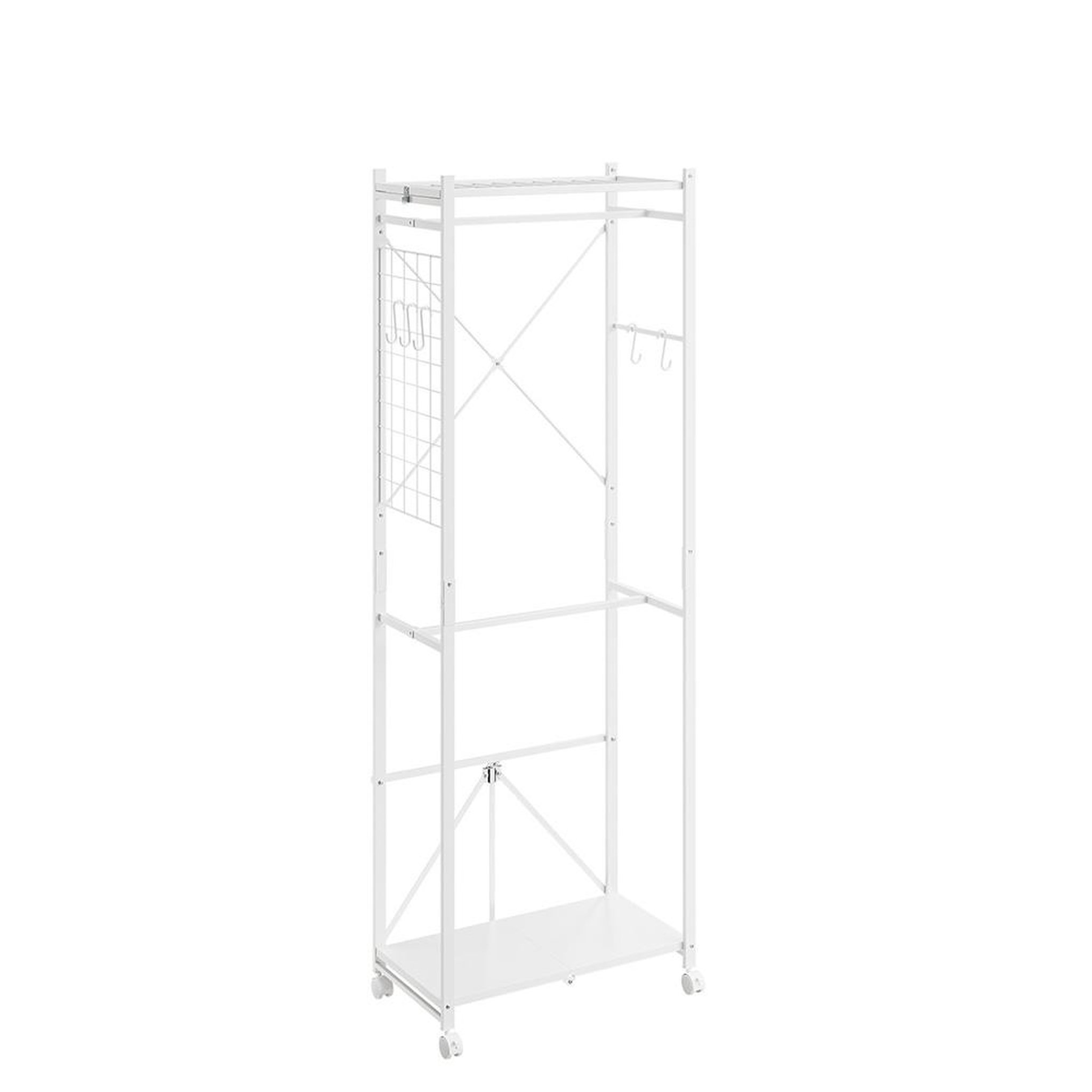 SOBUY Porte-manteaux sur roulettes Blanc 60.5x32.5x175cm KLS21-W