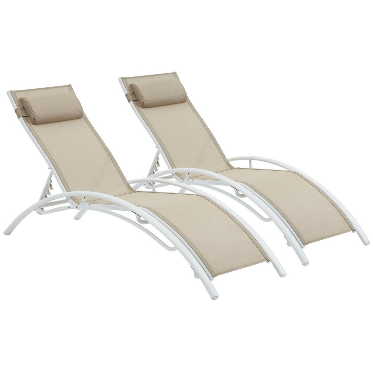 Habitat et Jardin Bain de soleil en aluminium  Beauty  - Phoenix - Beige - Lot de 2