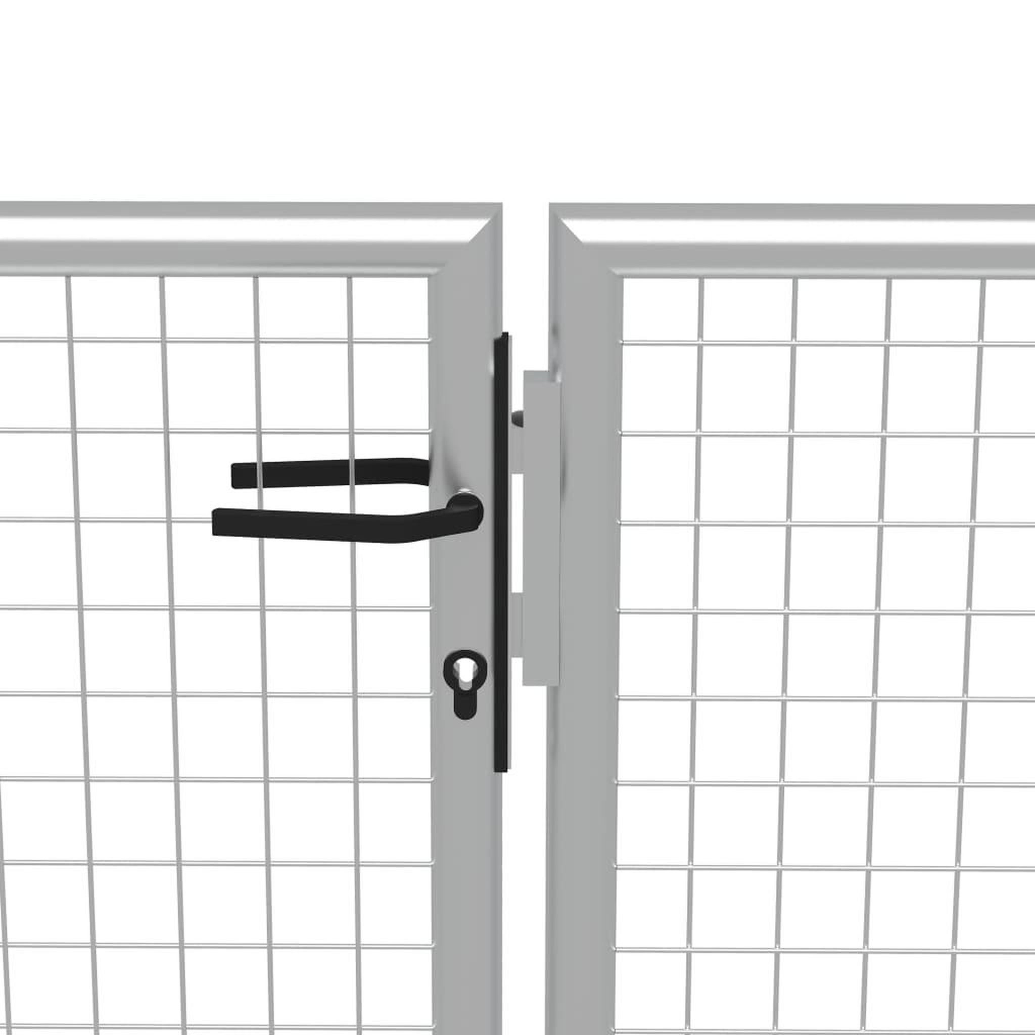 Voir la diapositive 3 : VIDAXL Porte de jardin Acier galvanise 415x250 cm Argente