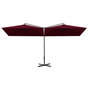 Voir la diapositive 3 : VIDAXL Parasol de jardin double avec mat en acier rouge bordeaux