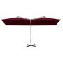 Voir la diapositive 3 : VIDAXL Parasol de jardin double avec mat en acier rouge bordeaux