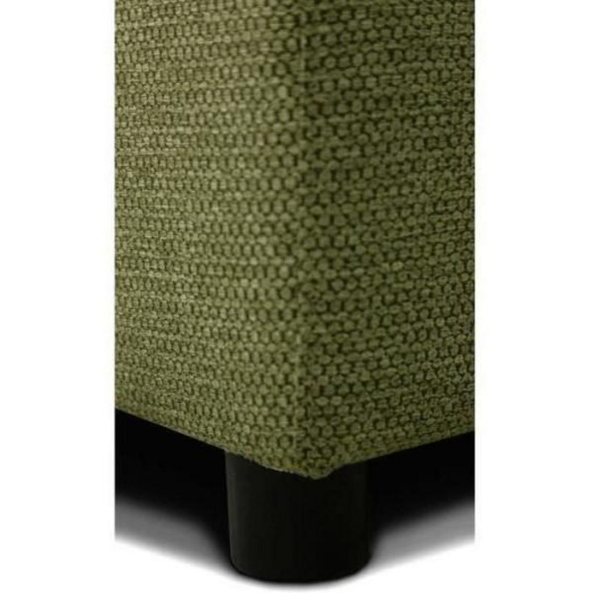 MARKET24 Canapé d'angle convertible panoramique PHARELL 5/6 places - Tissu olive - Coffre de rangement - L297 x P155 x H85 cm