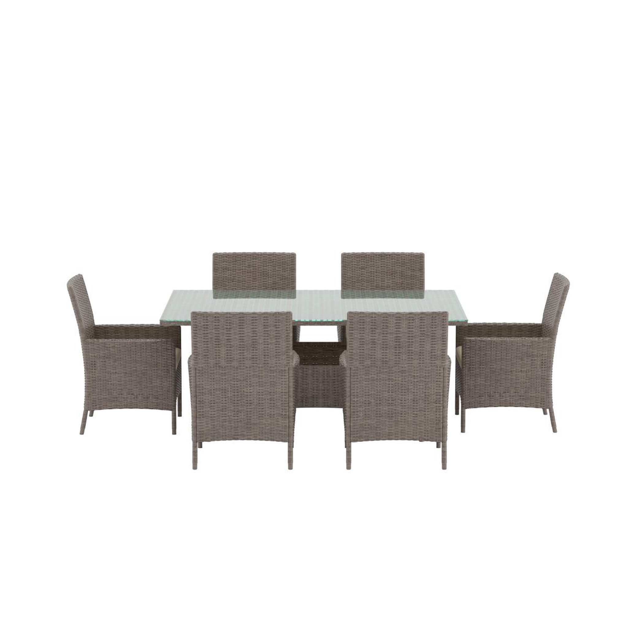 Voir la diapositive 2 : Paris Prix Ensemble Table de Jardin & 6 Fauteuils  Lefkas  150cm Marron