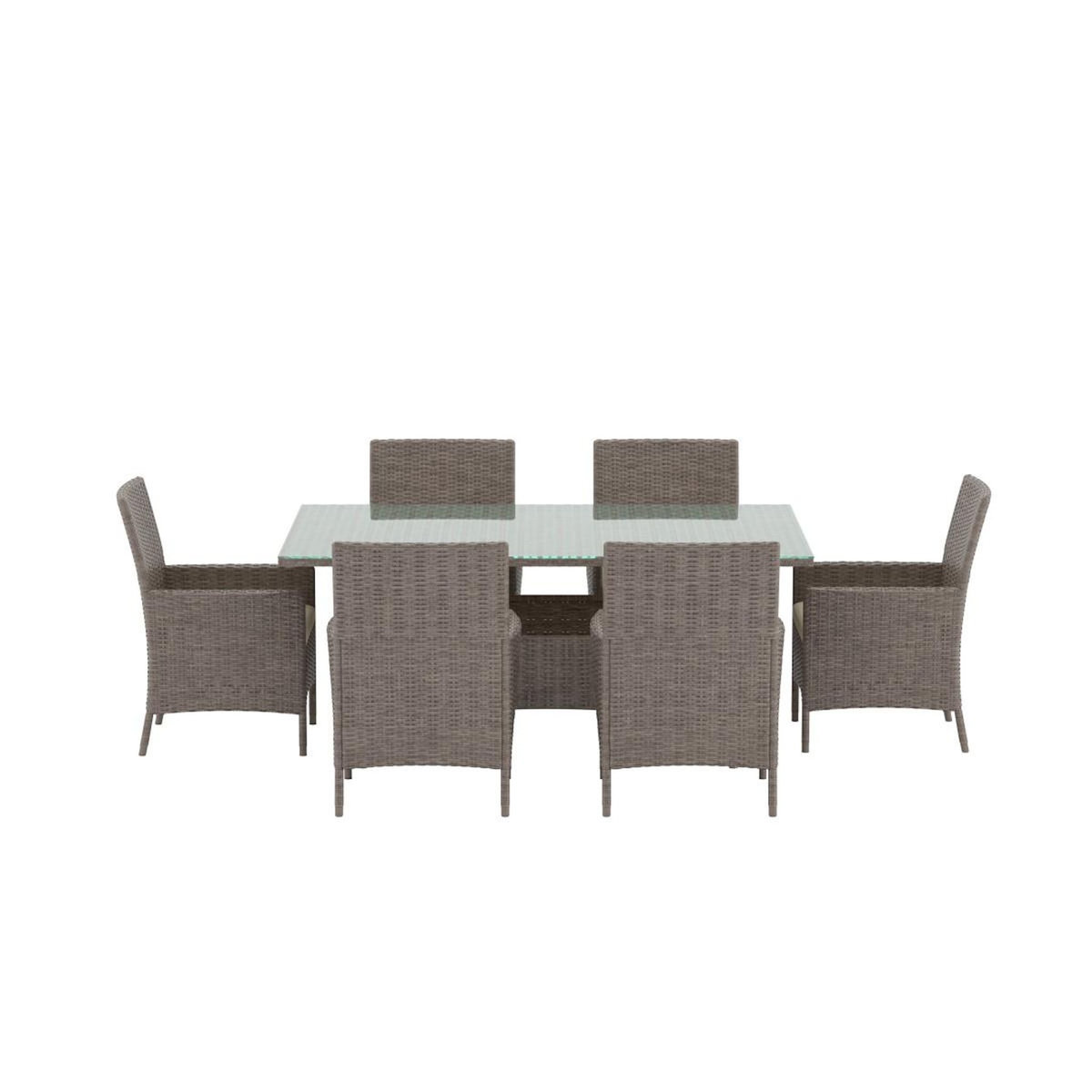 Paris Prix Ensemble Table de Jardin & 6 Fauteuils  Lefkas  150cm Marron