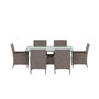 Voir la diapositive 2 : Paris Prix Ensemble Table de Jardin & 6 Fauteuils  Lefkas  150cm Marron