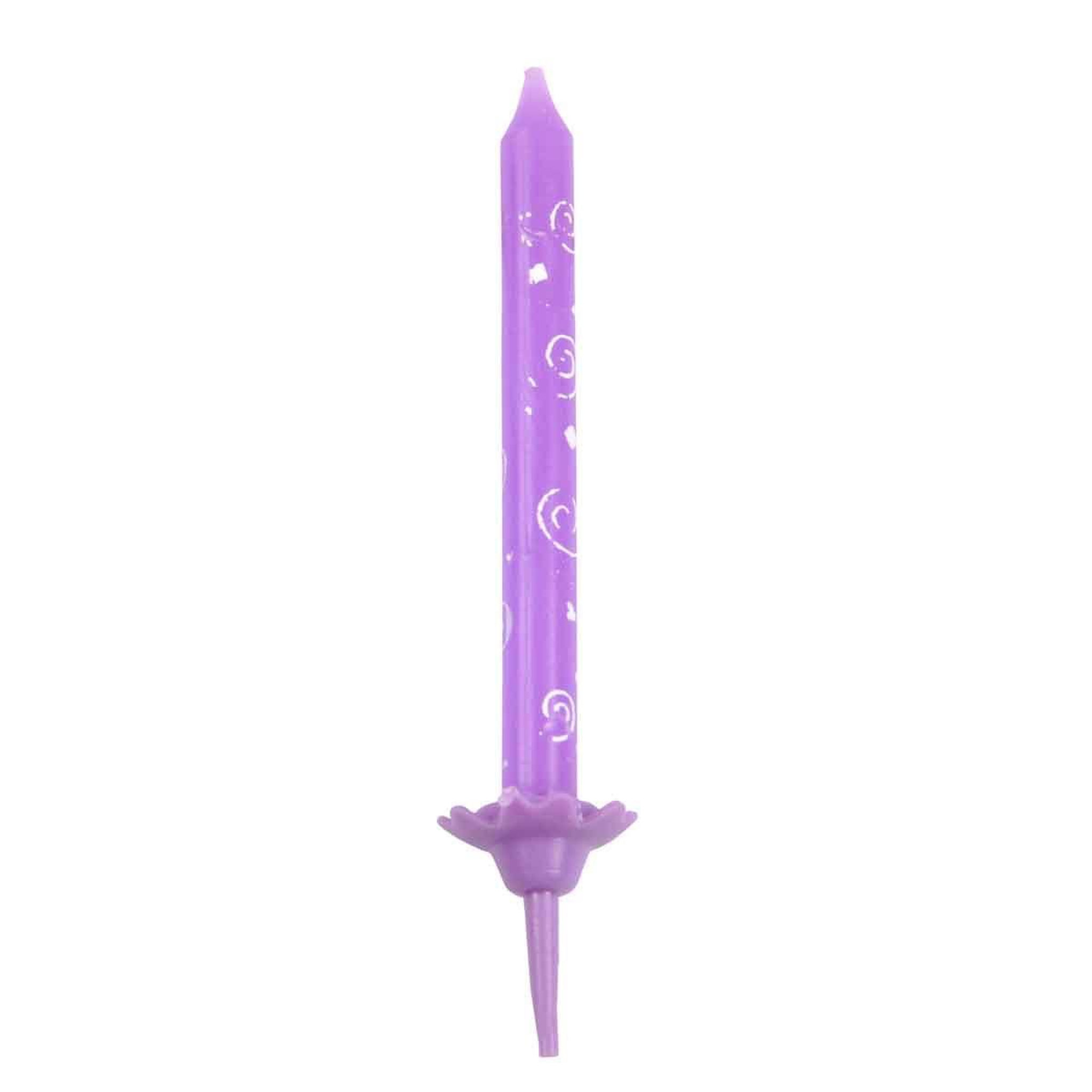 Voir la diapositive 2 : HOMEA Lot de 12 Bougies d'Anniversaire  Arabesques  6cm Prune
